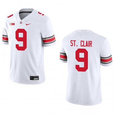 Ohio State Buckeyes #9 Tavien St. Clair White Stitched Jersey