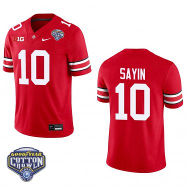 Ohio State Buckeyes #10 Julian Sayin Red Stitched Jersey Cotton Bowl