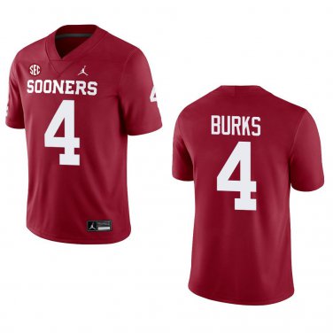 Oklahoma Sooners #4 Deion Burks Red Stitched Jersey