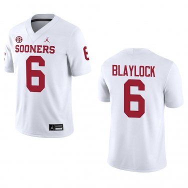 Oklahoma Sooners #6 Tory Blaylock White Stitched Jersey