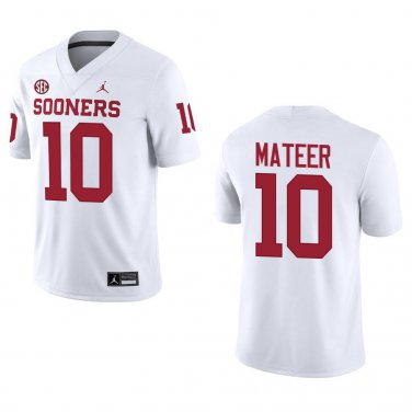 Oklahoma Sooners #10 John Mateer White Stitched Jersey