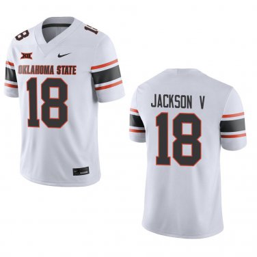 Oklahoma State Cowboys #18 Sam Jackson V White Stitched Jersey
