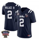 Ole Miss Rebels #2 Harrison Wallace III Navy Stitched Jersey Sugar Bowl Ole Miss Rebels #2 Harrison Wallace III Navy Stitched Jersey Sugar Bowl