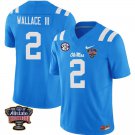 Ole Miss Rebels #2 Harrison Wallace III Royal Blue Stitched Jersey Sugar Bowl