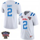 Ole Miss Rebels #2 Jaxson Dart White Stitched Jersey Sugar Bowl
