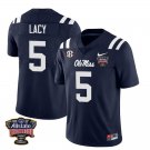 Ole Miss Rebels #5 Kewan Lacy Navy Stitched Jersey Sugar Bowl