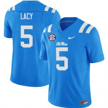 Ole Miss Rebels #5 Kewan Lacy Royal Blue Stitched Jersey
