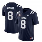 Ole Miss Rebels #8 Dae'Quan Wright Navy Stitched Jersey