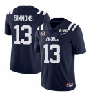 Ole Miss Rebels #13 Austin Simmons Navy 2026 Championship Jersey