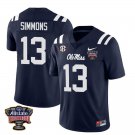 Ole Miss Rebels #13 Austin Simmons Navy Stitched Jersey Sugar Bowl Ole Miss Rebels #13 Austin Simmons Navy Stitched Jersey Sugar Bowl