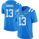 Ole Miss Rebels #13 Austin Simmons Royal Blue 2026 Championship Jersey