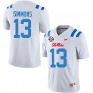 Ole Miss Rebels #13 Austin Simmons White Stitched Jersey