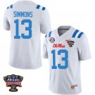 Ole Miss Rebels #13 Austin Simmons White Stitched Jersey Sugar Bowl Ole Miss Rebels #13 Austin Simmons White Stitched Jersey Sugar Bowl