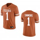 Texas Longhorns #1 Colin Simmons Orange Stitched Jersey