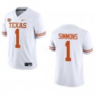 Texas Longhorns #1 Colin Simmons White Stitched Jersey Texas Longhorns #1 Colin Simmons White Stitched Jersey