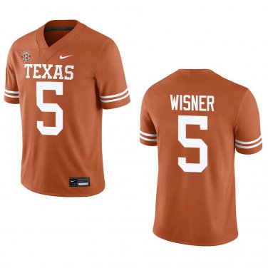 Texas Longhorns #5 Quintrevion Wisner Orange Stitched Jersey