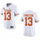 Texas Longhorns #13 Parker Livingstone White Stitched Jersey Texas Longhorns #13 Parker Livingstone White Stitched Jersey