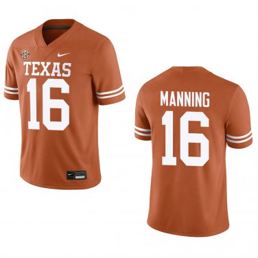 Texas Longhorns #16 Arch Manning Orange Stitched Jersey