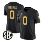 Vanderbilt Commodores #0 Junior Sherrill Black Stitched Jersey
