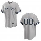 Yankees #00 Custom Name And Number Gray Stitched Jersey No Name