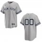 Yankees #00 Custom Name And Number Gray Stitched Jersey No Name