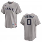 Yankees #0 Marcus Stroman Gray Throwback Stitched Jersey