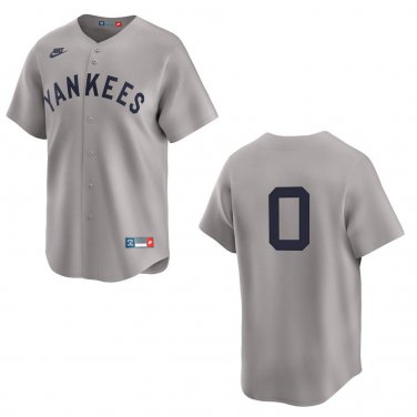 Yankees #0 Marcus Stroman Gray Throwback Stitched Jersey No Name