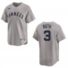Yankees #3 Babe Ruth Gray Throwback Stitched Jersey Yankees #3 Babe Ruth Gray Throwback Stitched Jersey