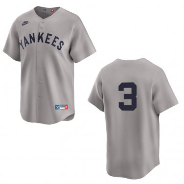 Yankees #3 Babe Ruth  Gray Throwback Stitched Jersey No Name