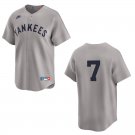 Yankees #7 Mickey Mantle  Gray Throwback Stitched Jersey No Name