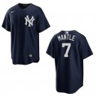 Yankees #7 Mickey Mantle  Navy Stitched Jersey
