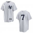 Yankees #7 Mickey Mantle  White Stitched Jersey No Name