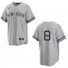 Yankees #8 Yogi Berra  Gray Stitched Jersey No Name
