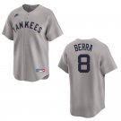 Yankees #8 Yogi Berra  Gray Throwback Stitched Jersey