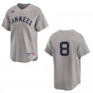 Yankees #8 Yogi Berra  Gray Throwback Stitched Jersey No Name