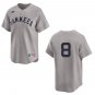Yankees #8 Yogi Berra  Gray Throwback Stitched Jersey No Name