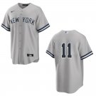 Yankees #11 Anthony Volpe Gray Stitched Jersey No Name