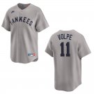 Yankees #11 Anthony Volpe Gray Throwback Stitched Jersey Yankees #11 Anthony Volpe Gray Throwback Stitched Jersey