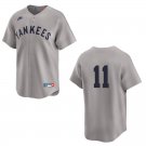 Yankees #11 Anthony Volpe Gray Throwback Stitched Jersey No Name Yankees #11 Anthony Volpe Gray Throwback Stitched Jersey No Name
