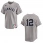 Yankees #12 Trent Grisham Gray Throwback Stitched Jersey No Name