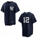 Yankees #12 Trent Grisham Navy Stitched Jersey No Name