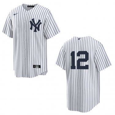 Yankees #12 Trent Grisham White Stitched Jersey No Name