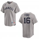 Yankees #16 Whitey Ford Gray Throwback Stitched Jersey