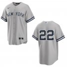 Yankees #22 Ben Rice Gray Stitched Jersey No Name