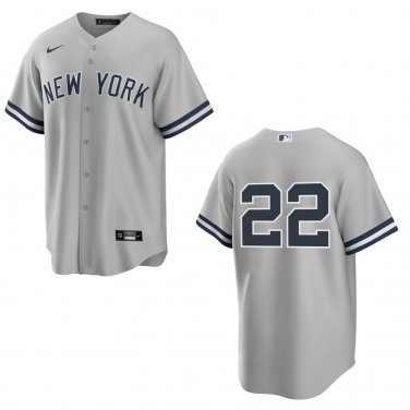 Yankees #22 Ben Rice Gray Stitched Jersey No Name
