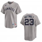 Yankees #23 Don Mattingly Gray Throwback Stitched Jersey