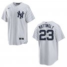 Yankees #23 Don Mattingly White Stitched Jersey