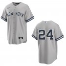 Yankees #24 Jasson Dominguez Gray Stitched Jersey No Name
