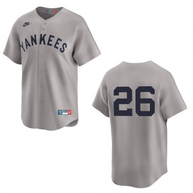 Yankees #26 DJ LeMahieu Gray Throwback Stitched Jersey No Name