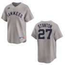 Yankees #27 Giancarlo Stanton Gray Throwback Stitched Jersey